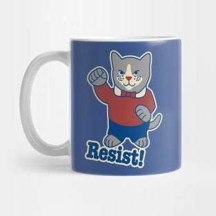 Resist! Cat with raised fist Mug